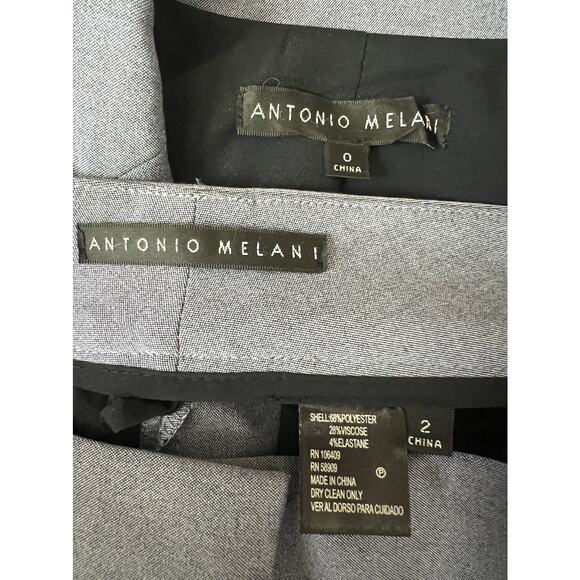 ANTONIO MELANIE Women's Blue Blazer Jacket Straight Leg Pant Suit - Picture 8 of 16